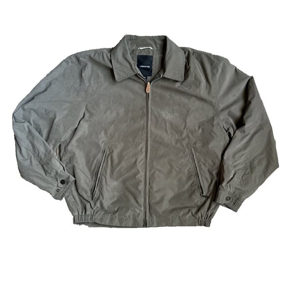 Vintage Mens London Fog Jacket Grandpa Windbreaker Zip Up M Banded 90s Y2K - Picture 1 of 9